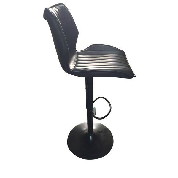 Alfa Gas Lift Bar Stool Vegan Leather Grey SET OF 2 by Monologue | Style Our Home