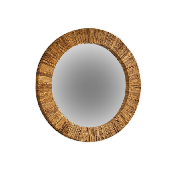 Round Water Hyacinth Mirror by Monologue | Style Our Home