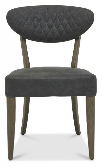 Ellipse Fumed Oak Upholstered Chair - Dark Grey Fabric (Pair) by Bentley Designs | Style Our Home