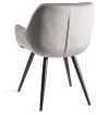 Turin Glass 4 Seater Table - Dark Oak Legs & 4 Dali Grey Velvet Chairs by Bentley Designs | Style Our Home