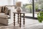 Carob Round Side Table - Greywash