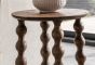 Carob Round Side Table - Greywash