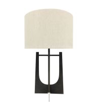 Thorpe Hammered Iron Table Lamp Gilded Oak with Irish Linen Shade