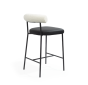 Alita Stool - Mustang Black & Chex Bouclé Polar by Tommy Franks | Style Our Home