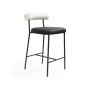 Alita Stool - Mustang Black & Chex Bouclé Polar by Tommy Franks | Style Our Home