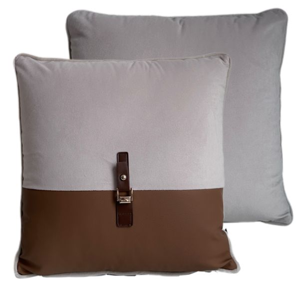 Paul Moneypenny Buckle Cushion Neutral by Malini | Style Our Home
