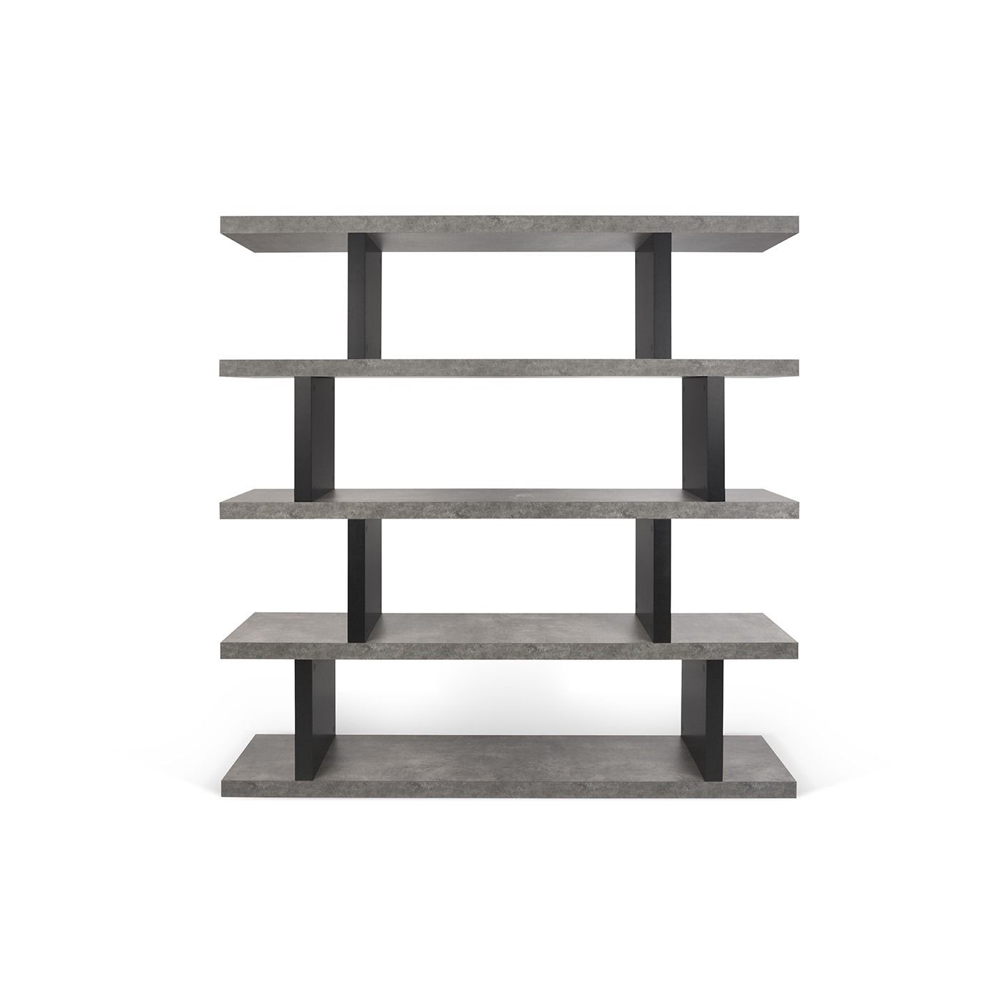 Black low shop shelving unit