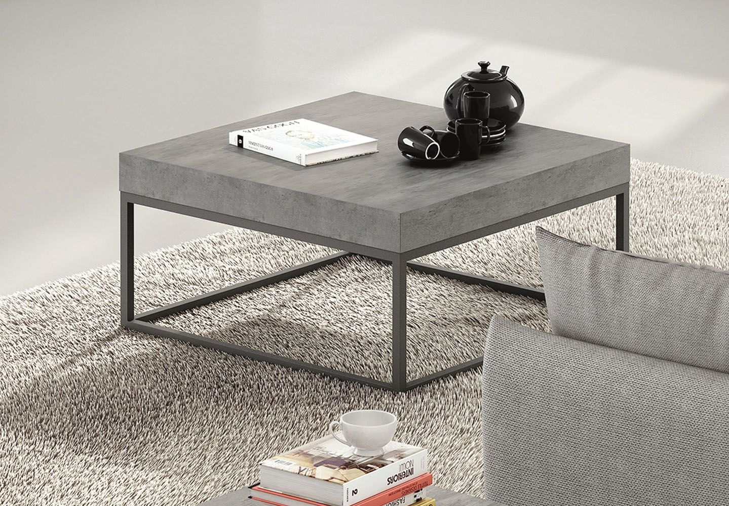 Dark concrete 2025 coffee table