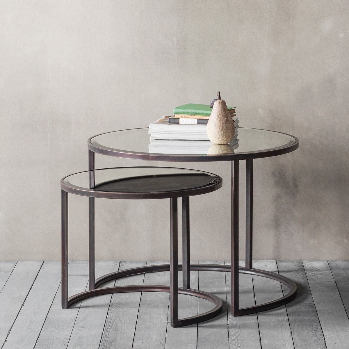 Nest of two clearance side tables