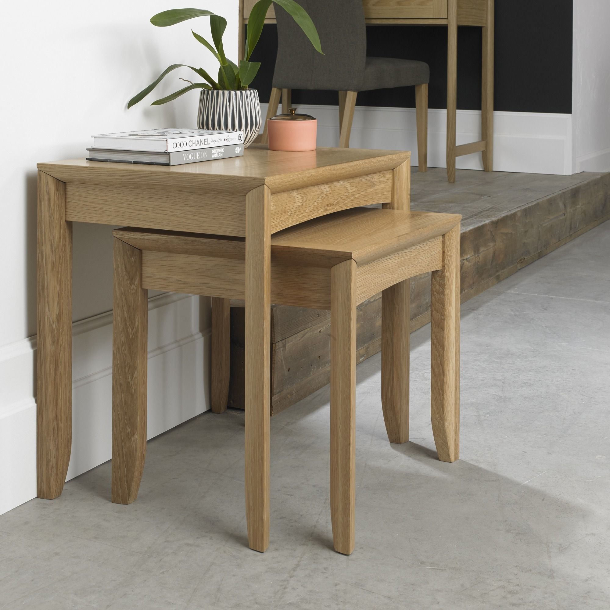 Bergen oak side table sales