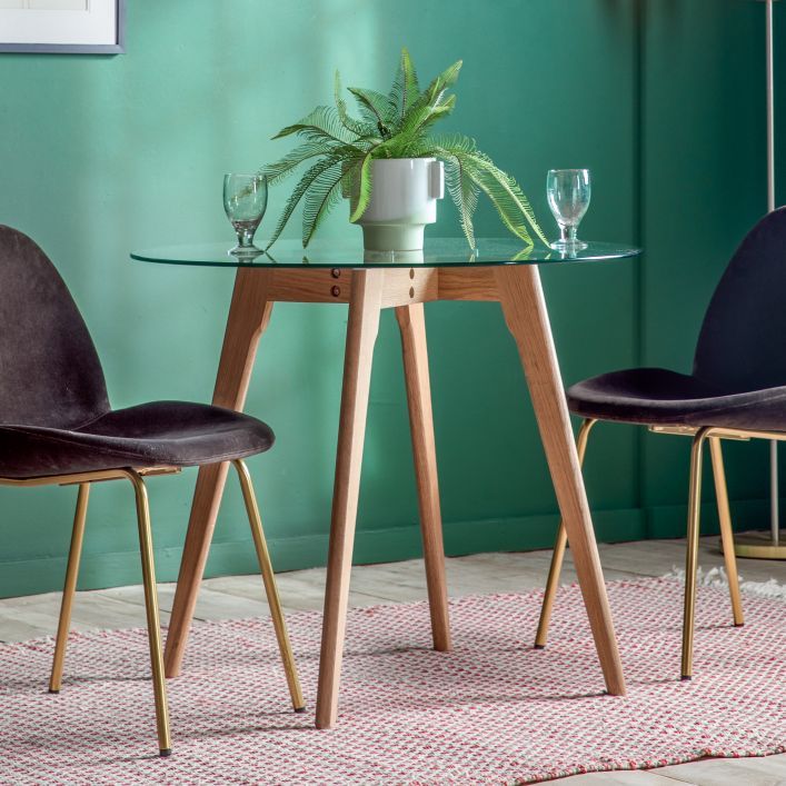 Clear round dining table hot sale