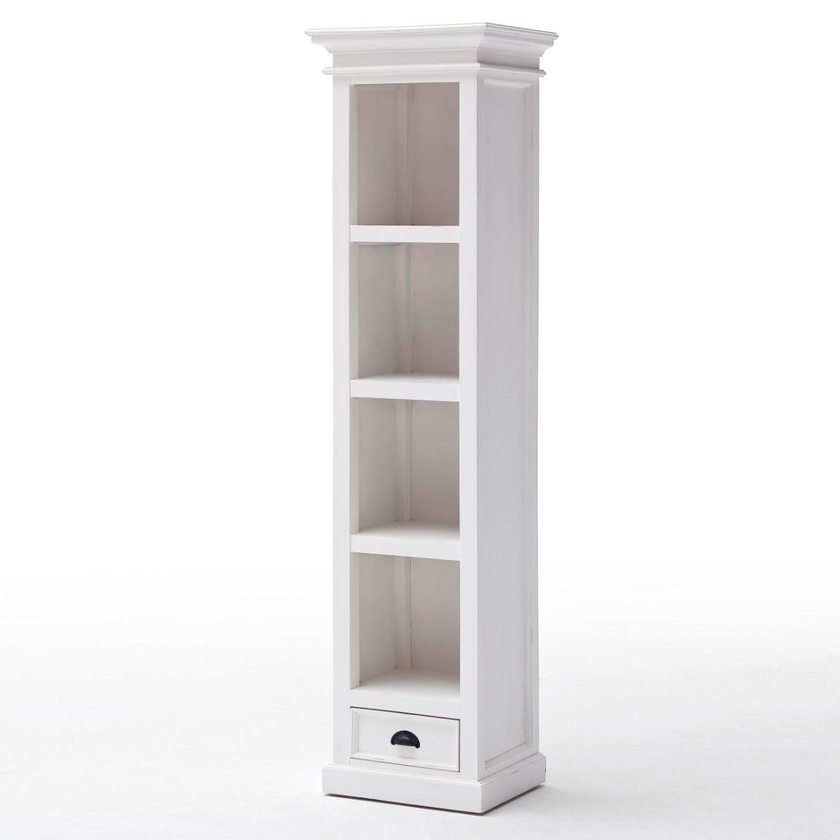 White slim bookshelf online