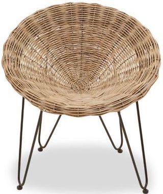 Round wicker store basket chair