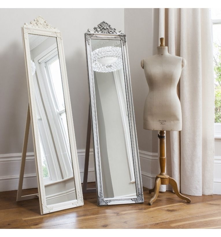 Malden Wood White Cheval Mirror
