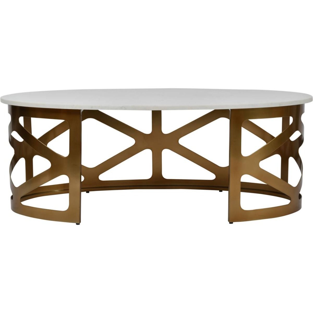 Metro Coffee Table Satin Bronze Finish with Off White Marble by Ora Designs Style Our Home