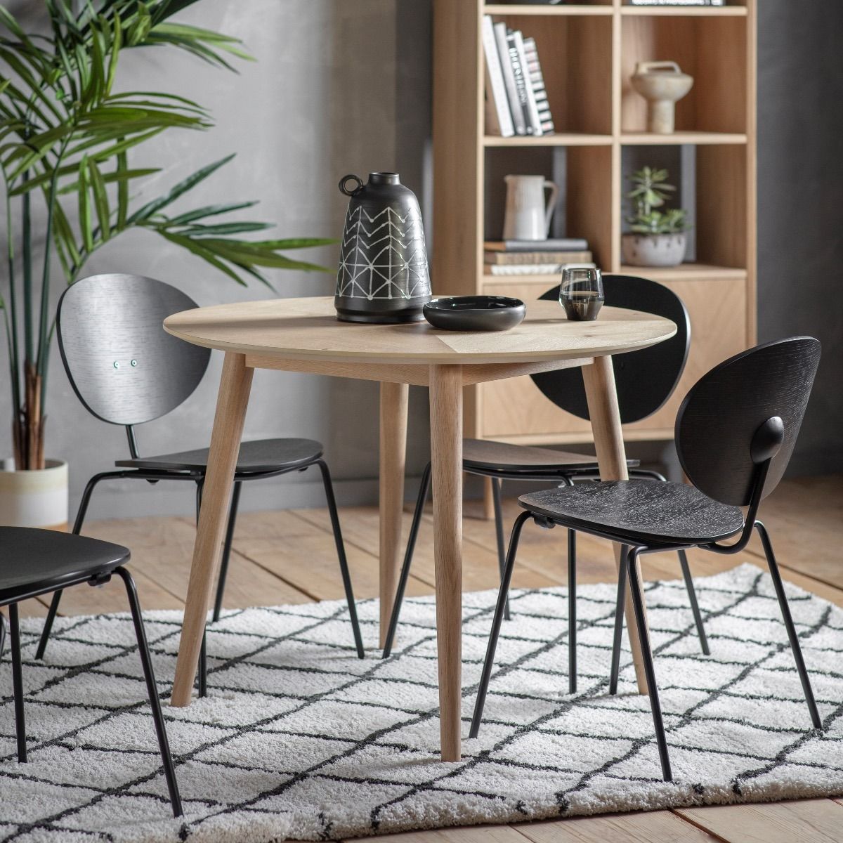 Scandi round shop dining table