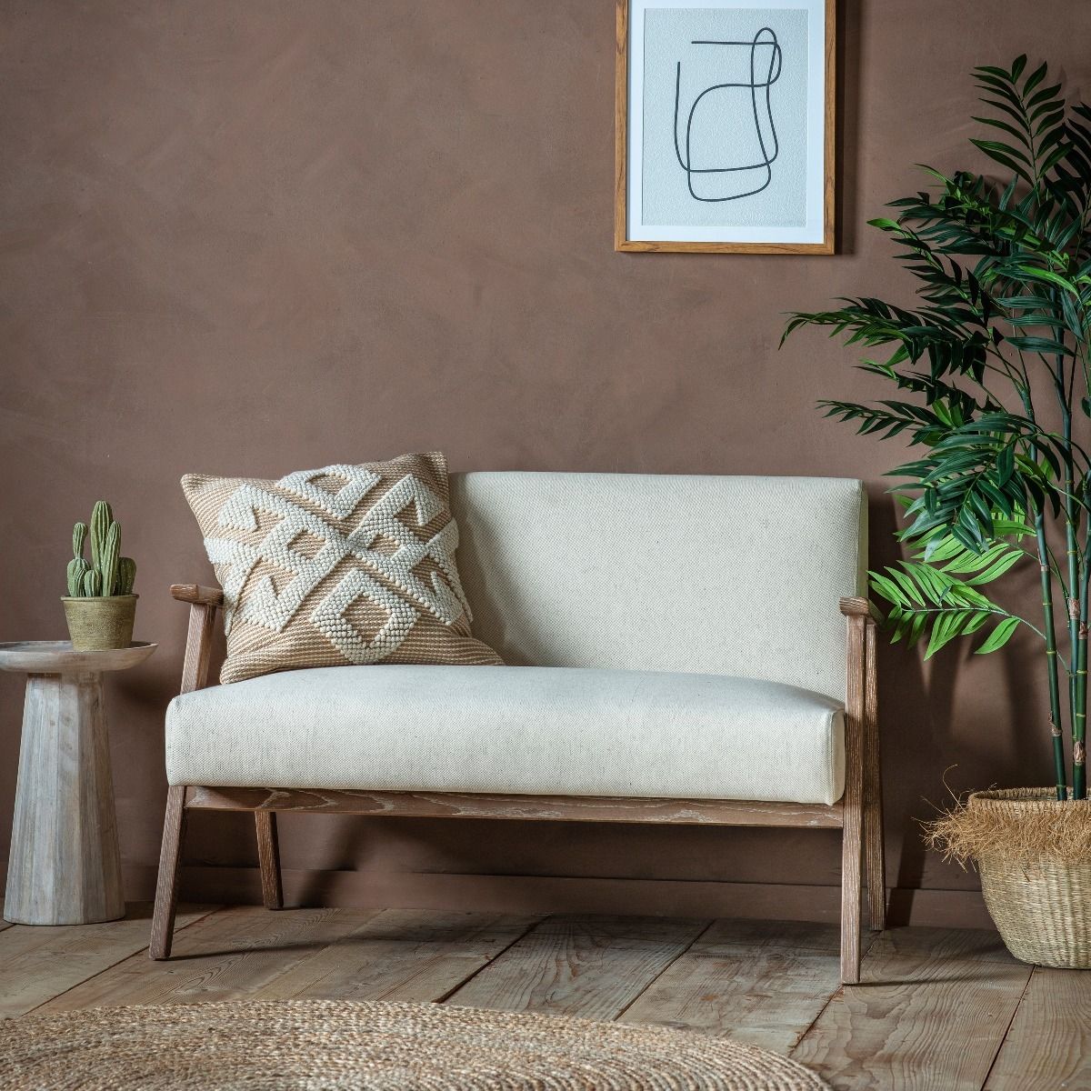 Linen 2 seater on sale sofa