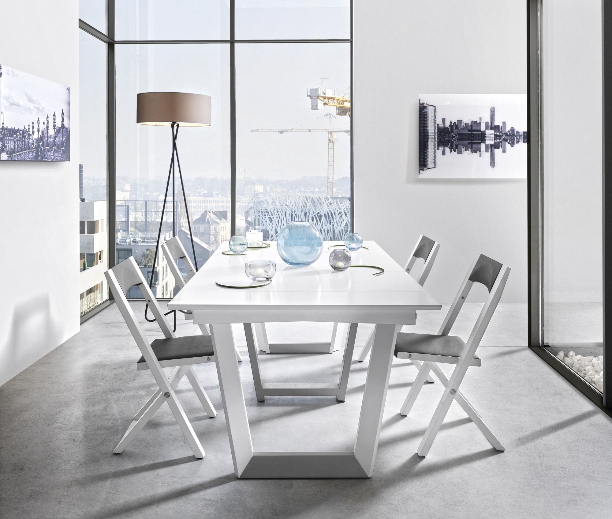 White lacquer sale dining chairs