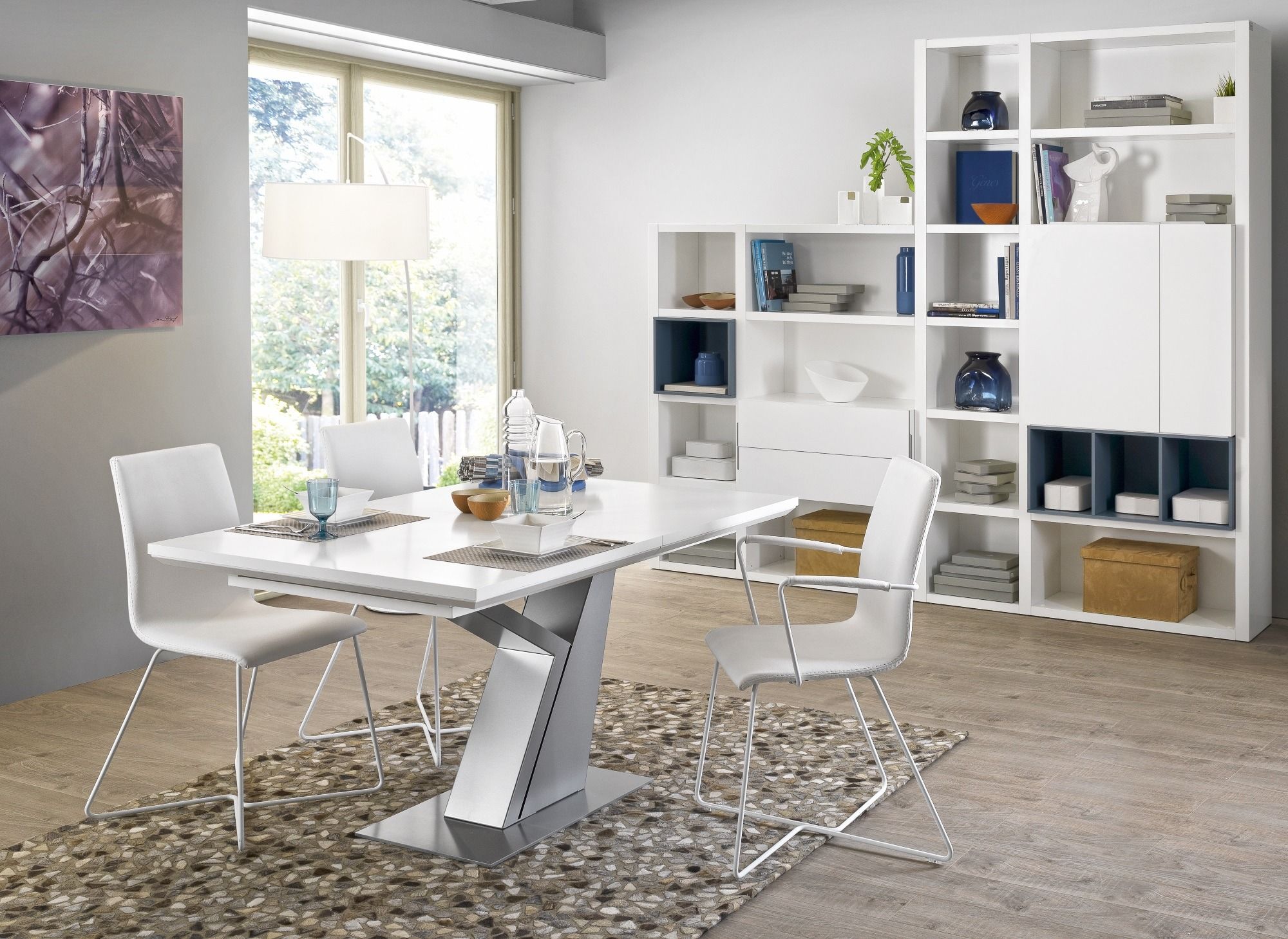 White lacquer sale dining chairs