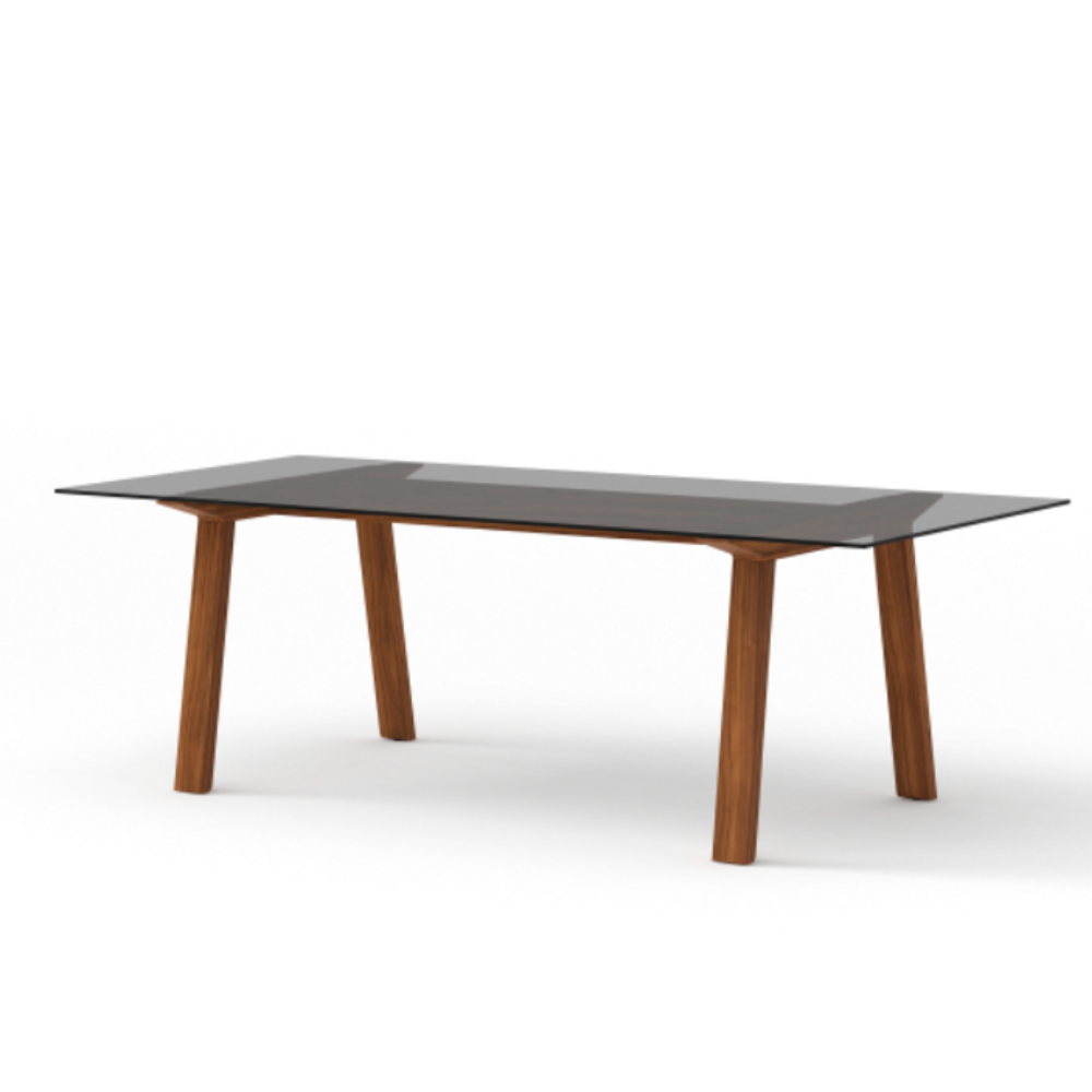 Bronze glass dining hot sale table