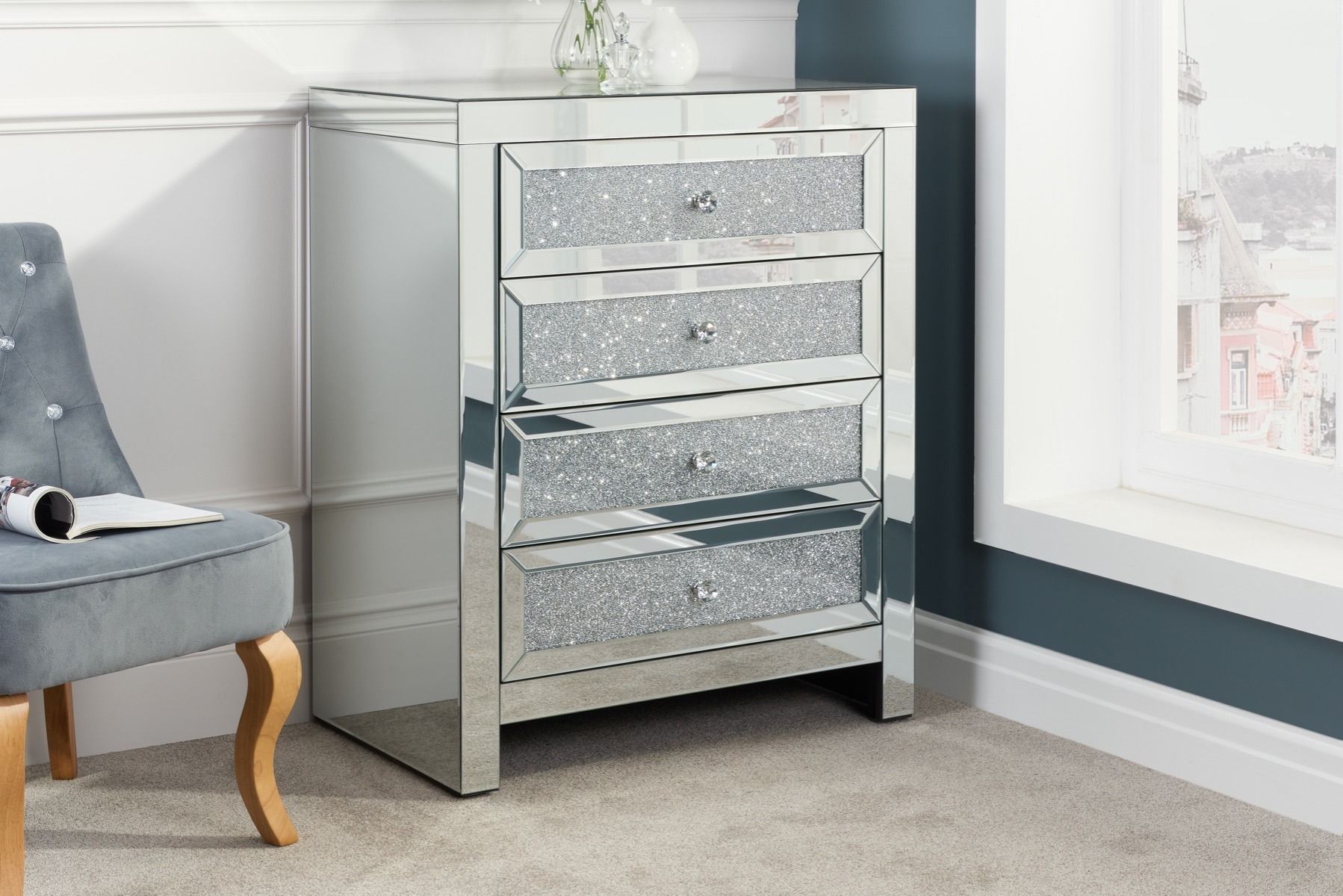 Mirrored drawers b&m new arrivals