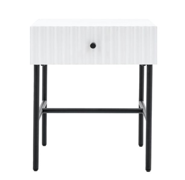 Halton 1 Drawer Bedside White By Gallery Living | Style Our Home