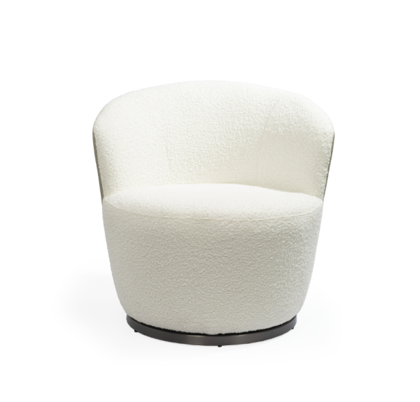Derry Swivel Chair - Chex Boucle Polar & Concrete Grey by Tommy Franks | Style Our Home