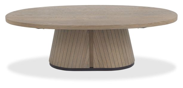 Vega Grey Oiled Oak & Peppercorn Oval Coffee Table by Bentley Designs | Style Our Home