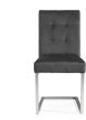 Tivoli Dark Oak 6-8 Seater Table & 6 Cantilever Chairs in Gun Metal Velvet by Bentley Designs | Style Our Home