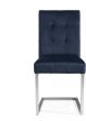 Tivoli Dark Oak 6-8 Seater Table & 8 Cantilever Chairs in Dark Blue Velvet by Bentley Designs | Style Our Home