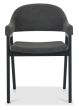 Camden Weathered Oak & Peppercorn 6-8 Seater Table & 6 Arm Chairs in Dark Grey Fabric by Bentley Designs | Style Our Home