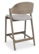 Vega Grey Oiled Oak Bar Stool - Grey Fabric (Single) by Bentley Designs | Style Our Home