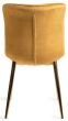 Francesca White Marble Effect Tempered Glass 4 Seater Dining Table & 4 Rothko Mustard Velvet Fabric Chairs with Matt Gold Plated Legs - Style Our Home