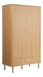 Axel 2 Door 1 Drawer Fluted Wardrobe Oak by Birlea | Style Our Home
