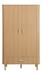 Axel 2 Door 1 Drawer Fluted Wardrobe Oak by Birlea | Style Our Home