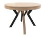 Rondo Extendable Round Dining Table with Black Legs - Structured Oak