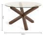 Turin Glass 4 Seater Table - Dark Oak Legs & 4 Dali Grey Velvet Chairs by Bentley Designs | Style Our Home