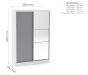 Lynx White Grey 2 Door Sliding Wardrobe With Mirror