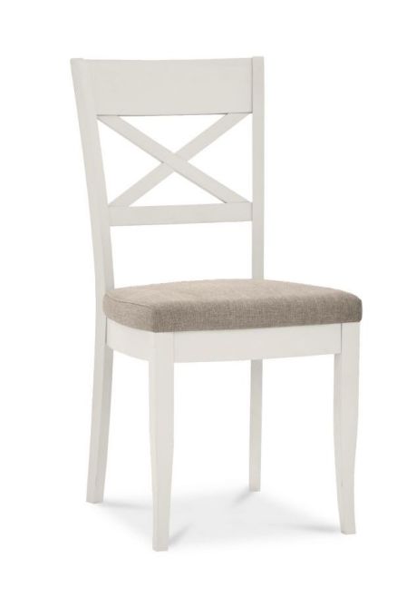 Montreux Soft Grey X Back Dining Chair (a pair) - Upholstered Seat 