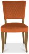 Logan Rustic Oak Upholstered Chair - Rust Velvet Fabric (Pair) by Bentley Designs | Style Our Home