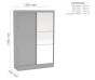 Lynx Grey 2 Door Sliding Wardrobe With Mirror