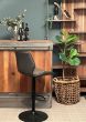 Alfa Gas Lift Bar Stool Vegan Leather Grey