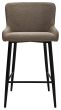Rubens - Mocha Beige Boucle Fabric Bar Stool with Black Legs (Pair)