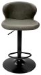 Rosso - Olive Vintage Faux Leather Gas Lift Swivel Barstool with Black Base (Single)