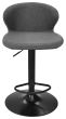 Rosso - Dark Grey Vintage Faux Leather Gas Lift Swivel Barstool with Black Base (Single)