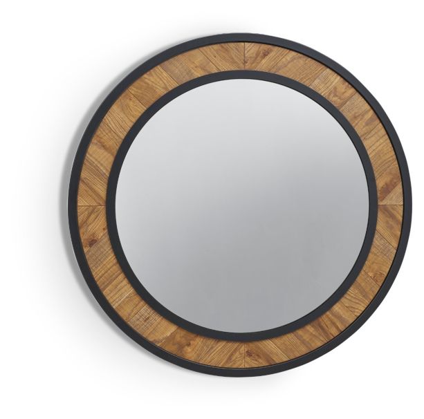 Ellipse Rustic Oak Wall Mirror by Bentley Designs | Style Our Home