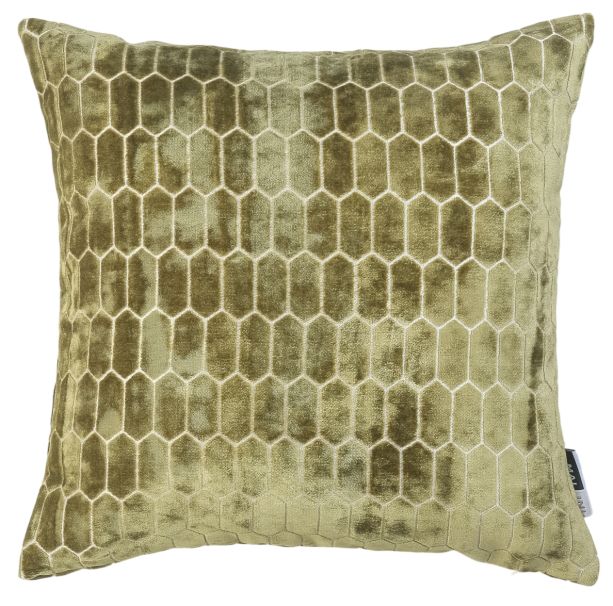 Cut Velvet Honeycombe Olive Albie by Malini | Style Our Home