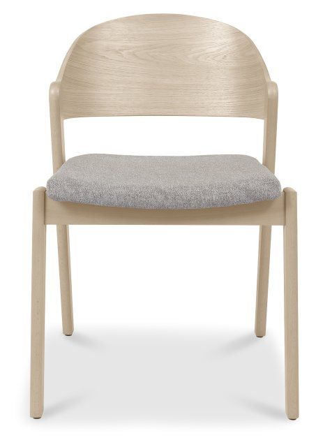 Vega Scandi Oak Ply Back Chair - Grey Fabric (Pair)by Bentley Designs | Style Our Home