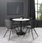 Arlo - Dark Grey Faux Leather Chair with Black Legs (Pair)