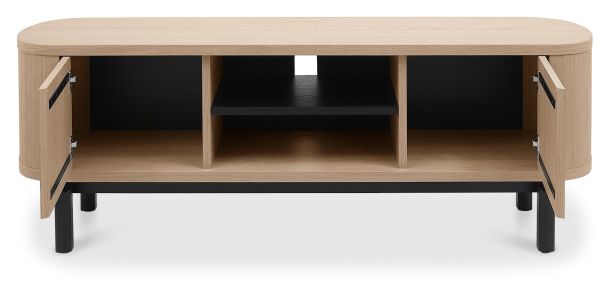 Vega Scandi Oak & Peppercorn Entertainment Unit by Bentley Designs | Style Our Home